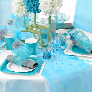 <span class=keywords><strong>Nappe</strong></span> de table moderne en polyester blanc, rouleau de 11 pouces x 10 pieds, pour banquet - Product Image 6