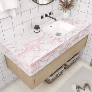 ORON DECO su geçirmez parlak pembe mutfak duvar Sticker Peel ve sopa PVC kendinden yapışkanlı vinil mermer Sticker duvar kağıdı - Product Image 6