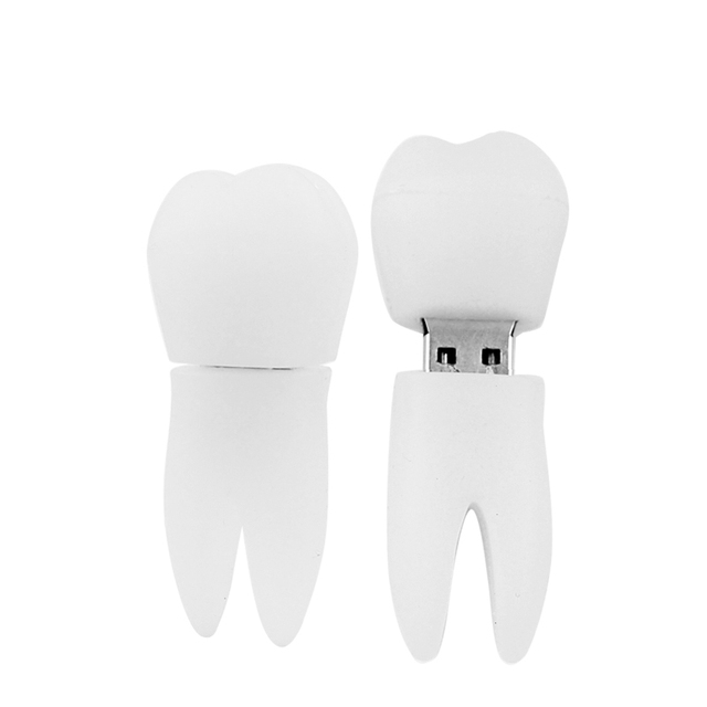 Custom Logo Printing Promotional Gift Dental Clinic Memory Stick Dentist 1GB 2GB 4GB 8GB 3D Tooth Shape Usb Flash Memory Drive