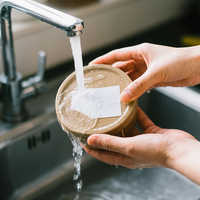 Etiquette adhésive soluble dans l'eau à dissolution rapide personnalisée OEM biodégradable écologique pour emballage de récipient alimentaire imprimable sur mesure