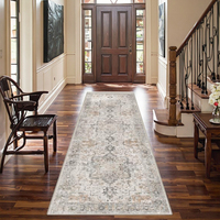 Tapis de couloir hypoallergénique léger antidérapant à faible peluchage fabriqué à la machine pour l'entrée, la décoration intérieure, tapis de prière lavable en machine