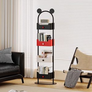Wan Yusen Four Tier Color Blocked Bookshelf Storage Shelf For Childrens Room Living Room Corner Floor Standing <b>Bookcase</b> - Product Image 3