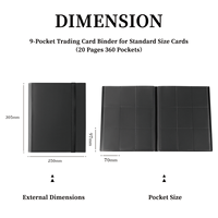 Classeur de cartes à collectionner prêt à l'emploi, en plastique PP, à chargement latéral, 9 pochettes, album de 360 pochettes pour cartes de jeu et de sport à collectionner