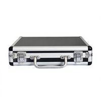 Boîte de rangement d'outils portable multifonctionnelle en alliage d'aluminium rectangulaire noire avec doublure en mousse EVA Modèle Yh2208