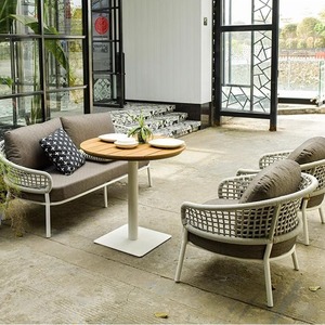 Conjunto de sofás de ratán para exteriores con estructura de aluminio, ratán PE resistente a los rayos UV, muebles de jardín impermeables para patio, terraza y solárium. - Product Image 1