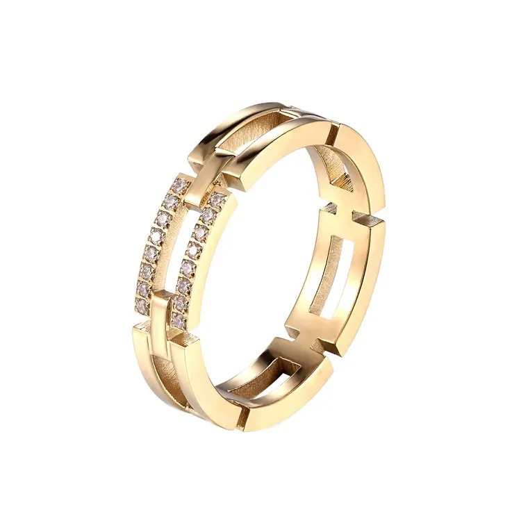 cz wholesale jewelry 925 sterling silver 18k gold plated ring wedding rings