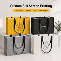 Bolsa de tela no tejida al por mayor con logo personalizado, reutilizable, impresa con serigrafía para compras, supermercado, regalos promocionales