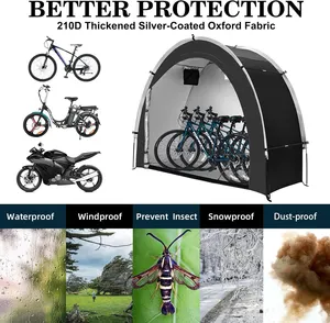 Tente de rangement pour vélos en plein air et <span class=keywords><strong>abri</strong></span> <span class=keywords><strong>pliable</strong></span> pour vélos avec housse de pluie - Product Image 5