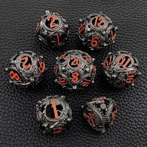 <span class=keywords><strong>Jeu</strong></span> de dés personnalisé en métal, motif crâne de dragon noir et or, pour jeux de rôle, de table, de décision et de <span class=keywords><strong>jeu</strong></span> d'équipe (D&D) - Product Image 1
