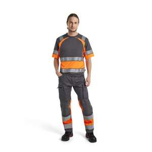 BLAKLADER - 342110309653XL T-shirt Gris moyen/Orange haute visibilité-EAN 7330509815410 HI-VIS WORKWEAR - Product Image 3