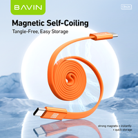 Câble USB Type C vers Type C BAVIN Excellent Portable Anti-emmêlement CB426 PD60W 3 couleurs avec aimant