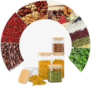 <b>Plastic</b> Rectangle Injection-Molded Kitchen Airtight Food Storage <b>Box</b> with Bamboo Lid Transparent Sealed Jar for Multigrain - Product Image 2