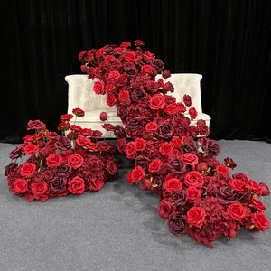 قوس ورد جوري صناعي حديث الطراز أحمر واقعي لديكور حفلات الزفاف والعودة إلى المدارس ورأس السنة الصينية بأسعار مخفضة - Product Image 3