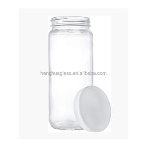 360ml 12oz עגול משקאות זכוכית בקבוק 12 חבילה רחב פה ישר קצה מיץ פרגון ריבה דבש בקבוק צנצנת עם לבן פלסטיק כובע - Product Image 5