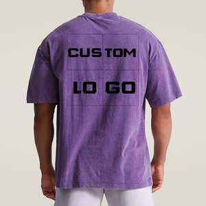 Summer Men's Oversized <strong>Plain</strong> T-shirt Plus Size Men's Acid Wash T-shirts Graphic Casual Washed T-shirts for Men Manufacturer - Product Image 1