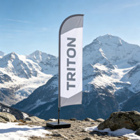 Fournisseur de drapeaux à lame personnalisée, kit de poteau de 3 m avec piquet de sol pour la publicité au détail
