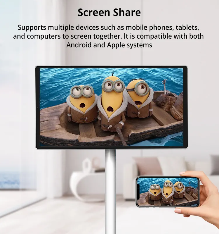 Nuovo schermo di tendenza 21.5 pollici StandbyME piano in piedi Smart TV Lcd display per interni Android 12 pubblicità Digital Signage