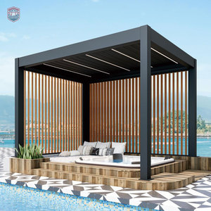Pergola couverte durable résistante au vent, Gazebo Yardistry 12x14, Gazebo de cuisine extérieure, Gazebo véranda avec <span class=keywords><strong>ventilateur</strong></span> - Product Image 1