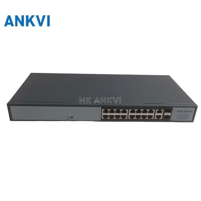 POE Switch 16+2+2 SFP Rack Mount Gigabit Uplink IEEE802.3AT AF 128G KU-7016FG