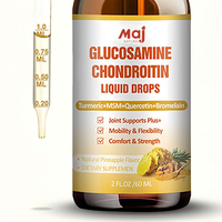 OEM Gouttes liquides de glucosamine chondroïtine sulfate MSM 60ml Supplément contenant du curcuma, de l'encens, de la quercétine, de la bromélaïne
