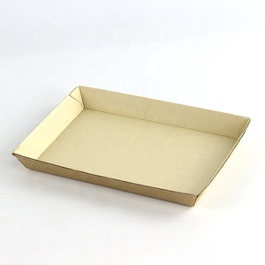 흰색 판지 일회용 패스트푸드 종이 대나무 종이 간식 트레이 - Product Image 3