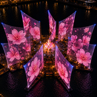 Écran LED mural publicitaire flexible transparent RGB pleine couleur étanche personnalisé XQD-2020-1 pour ascenseur