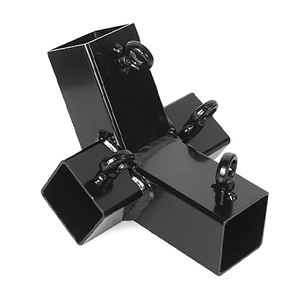 <span class=keywords><strong>Connecteur</strong></span> de cadre de <span class=keywords><strong>pergola</strong></span> extérieure en métal noir à coins carrés <span class=keywords><strong>pour</strong></span> kit de montage de carport - Product Image 3