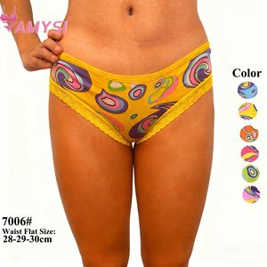 Amysi 7006 #   10-15 Yaş Çocuklar İçin Yazlık Yüksek Belli Örgü Logolu Süt İpek Tanga Külotlar Hızlı Satış - Product Image 1