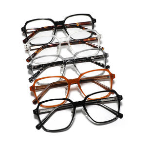 Nuevas monturas de gafas cuadradas TR de marco completo con patillas de acetato, anti-UV, unisex, para rostros grandes, lentes lisas 8921, origen Wenzhou - Product Image 3