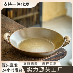 <b>Ceramic</b> Dutch Oven With Rope Handles Small Size Heat Resistant For Restaurant Use - Product Image 4