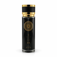 Flacon de parfum en verre vide en gros, 250 ml, bleu clair, cylindrique avec bouchon doré, emballage de luxe personnalisé avec logo, flacon pulvérisateur