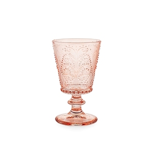 Verres à pied de jardin en verre sculpté rose antique 25 cl, lot de quatre - Product Image 1