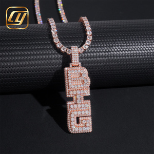 Joyería Hip Hop, Colgante con Letra CHOYUE, Diamantes Cultivados en Laboratorio, Colgante Hip Hop con Incrustaciones de Oro Real de 10K y 14K - Product Image 3