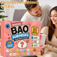 Calendrier de l'Avent 24 Jours Boîte Mystère de Noël : Jouet Anti-Stress à Presser en Forme de Petits Pains d'Imitation en TPR – Cadeau Tendance