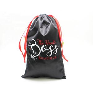 Sac de voyage personnalisé en satin avec cordon de serrage pour extensions de cheveux et perruques, pochette d'emballage en soie recyclable, idéal pour les cadeaux - Product Image 6
