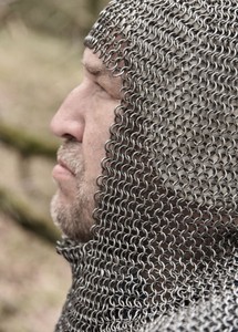 Authentic Chain Maille Coif Butted Spring Steel Natural Handcrafted Head Armor Designed For Museums <b>Stage</b> <b>Props</b> Costume - Product Image 5