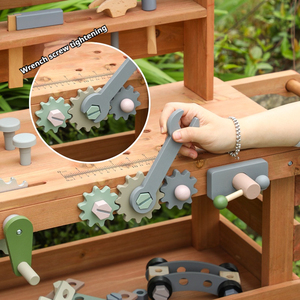 <span class=keywords><strong>Jouet</strong></span> d'établi en <span class=keywords><strong>bois</strong></span> de qualité supérieure pour enfants avec des outils réalistes pour le jeu de simulation et le développement des compétences de la petite enfance - Product Image 4