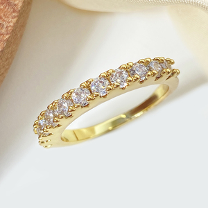 Anillo de Moda para Mujer, Chapado en Oro de 18K, Resistente al Deslustre, con Circonitas Cúbicas Incrustadas - Product Image 3