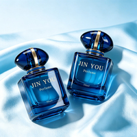 Flacon de parfum carré de luxe en verre de 50 ml, vide, avec atomiseur à fine brume, sérigraphie, bouchon unique, prêt à l'emploi, livraison rapide