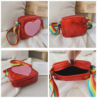 Sac à bandoulière carré pour filles en PU holographique imperméable avec fermeture éclair à paillettes, sac à bandoulière simple pour enfants