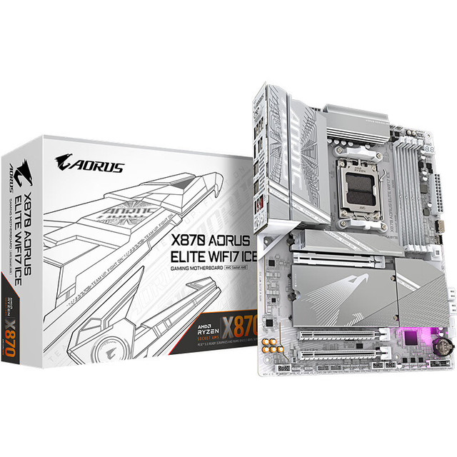 New X870 AORUS ELITE WIFI7 ICE Full White ATX Gaming Motherboard DDR5 256GB for AMD for 7000 9000 CPU