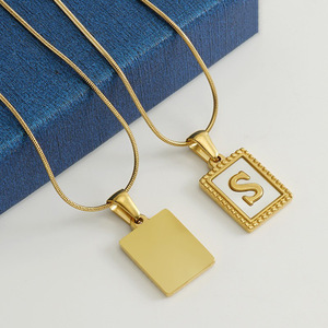 Zogxin Stainless Steel Snake Chain Letter Necklace 18K Gold Plated Pendant Women's Jewelry Gift Fashion Pendant Necklaces - Product Image 4