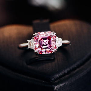 GRA Bague de mariage en or K 1-3 Carat Cut Rose Moissanite Cadeau d'anniversaire Bague haut de gamme pour petite amie Bague de bijoux en diamant - Product Image 3