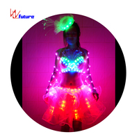 Robe de soutien-gorge LED sexy pour spectacle, costume de danse lumineux personnalisé, vêtements LED pour la danse