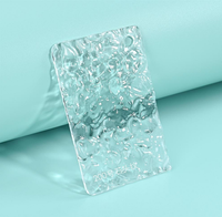 Feuille de verre acrylique en plexiglas à motif de vagues d'eau pour la décoration de salle de bain