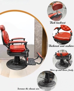 Sillón de <span class=keywords><strong>Barber</strong></span>ía Vintage con Altura Ajustable, Mueble de Salón Reclinable con Bomba Hidráulica para <span class=keywords><strong>Barber</strong></span>ía, Dormitorio, Hotel, Hecho de Acero - Product Image 5