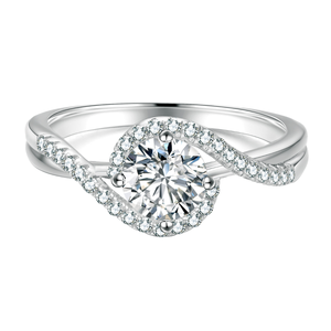 Moissanite Engagement <b>Ring</b> D Color VVS1 Clarity Lab Created Brilliant <b>925</b> Sterling <b>Silver</b> <b>Ring</b> - Product Image 2