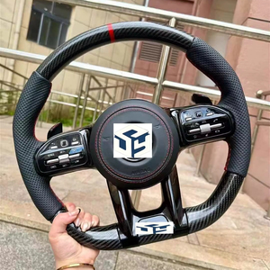 Volante de Fibra de Carbono Semiperforado Personalizado para <span class=keywords><strong>Mercedes</strong></span>-Benz W204 W205 W166 W212 W220 W221 W222 C117 C43 C63 AMG - Product Image 1