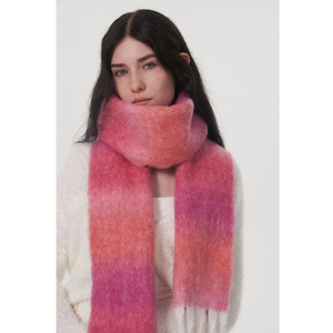 Écharpe en <span class=keywords><strong>mohair</strong></span> <span class=keywords><strong>de</strong></span> luxe légère au design original pour femmes, nouvelle collection hiver, couleur unie, dégradé, cache-cou en laine - Product Image 2