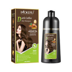 MOKERU Shampooing de teinture à l'huile d'argan naturelle de haute qualité à coloration rapide Offre Spéciale <span class=keywords><strong>crème</strong></span> brun et noir 500ml - Product Image 5